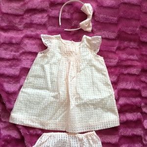 Bonpoint: Dress with Diaper Cover and a Headband